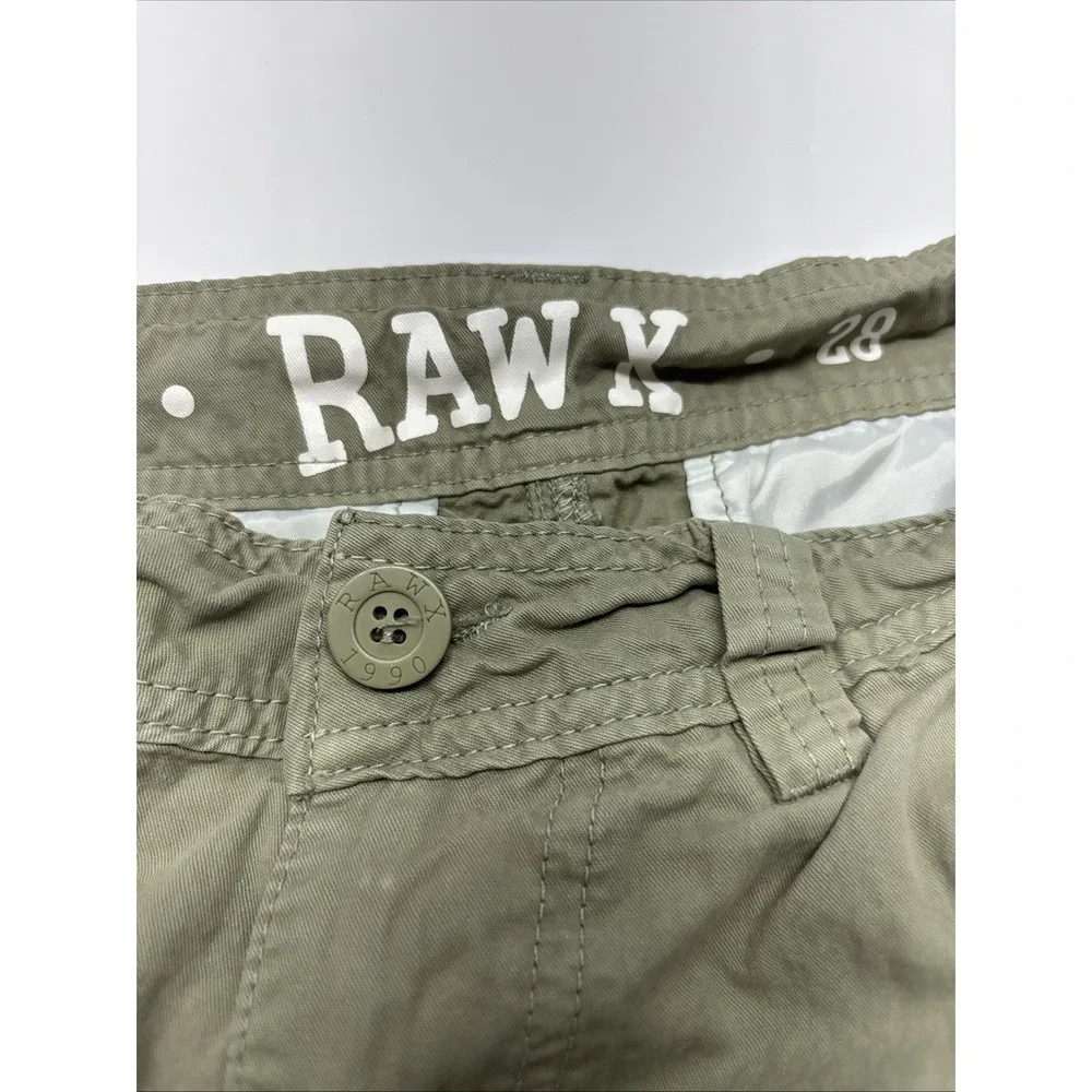 Raw X Men's  Cargo Shorts – Size‎ 28 Green Olive Khaki